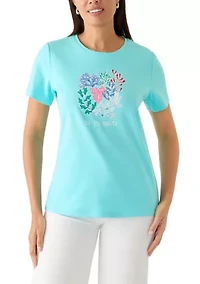 Women's Short Sleeve Crew Neck Graphic Top