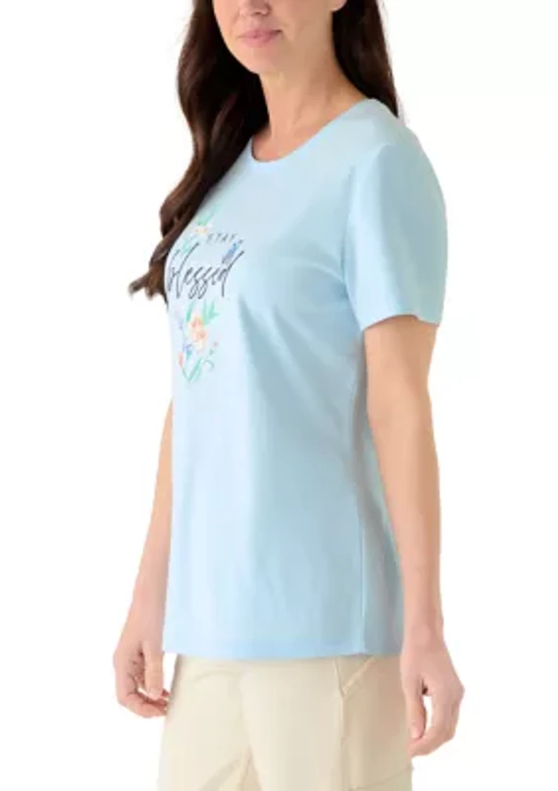 Women's Short Sleeve Crew Neck Graphic Top