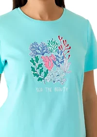 Women's Short Sleeve Crew Neck Graphic Top