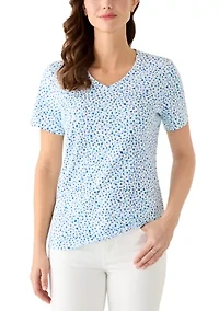 Women's Short Sleeve V-Neck Printed Top