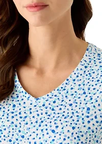 Women's Short Sleeve V-Neck Printed Top