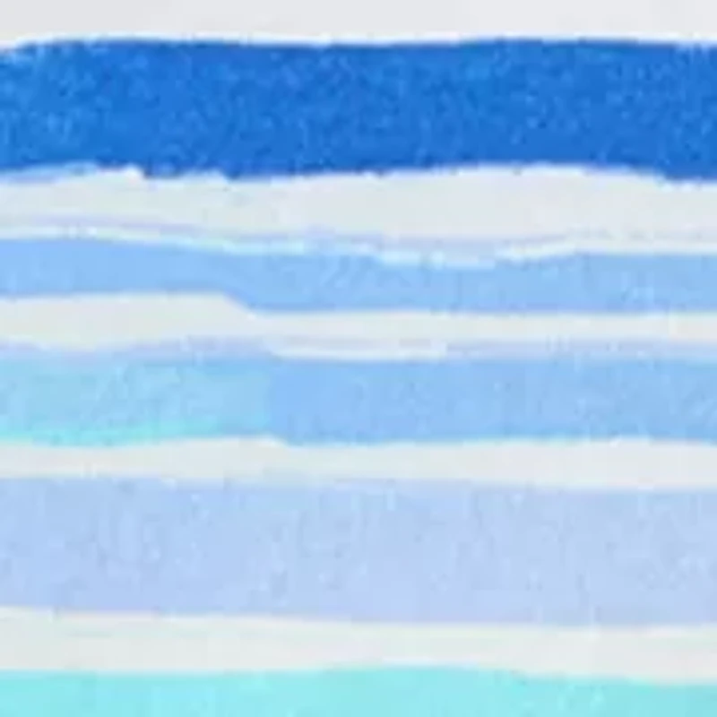 Women's Short Sleeve Crew Neck Striped Printed Top