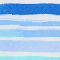 Women's Short Sleeve Crew Neck Striped Printed Top