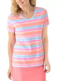 Women's V-Neck Striped T-Shirt