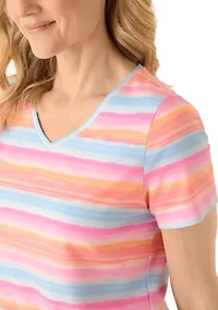 Women's V-Neck Striped T-Shirt