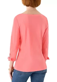 Women's 3/4 Tie Sleeve Shirt