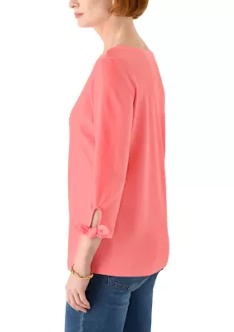 Women's 3/4 Tie Sleeve Shirt