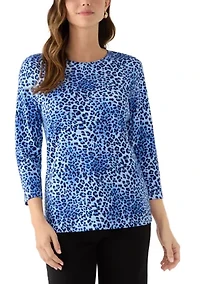 Women's 3/4 Sleeve Print Shirt