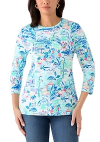 Women's 3/4 Sleeve Print Shirt