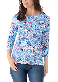 Women's 3/4 Sleeve Print Shirt