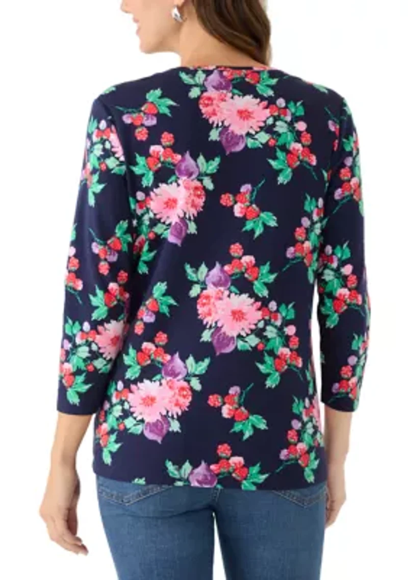 Women's 3/4 Sleeve Print Shirt