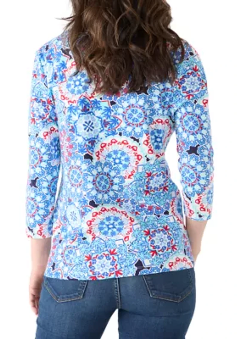 Women's 3/4 Sleeve Print Shirt