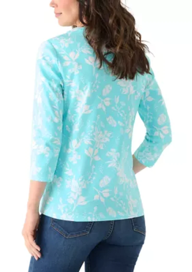 Women's 3/4 Sleeve Print Shirt