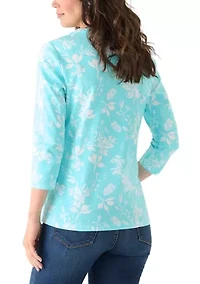 Women's 3/4 Sleeve Print Shirt