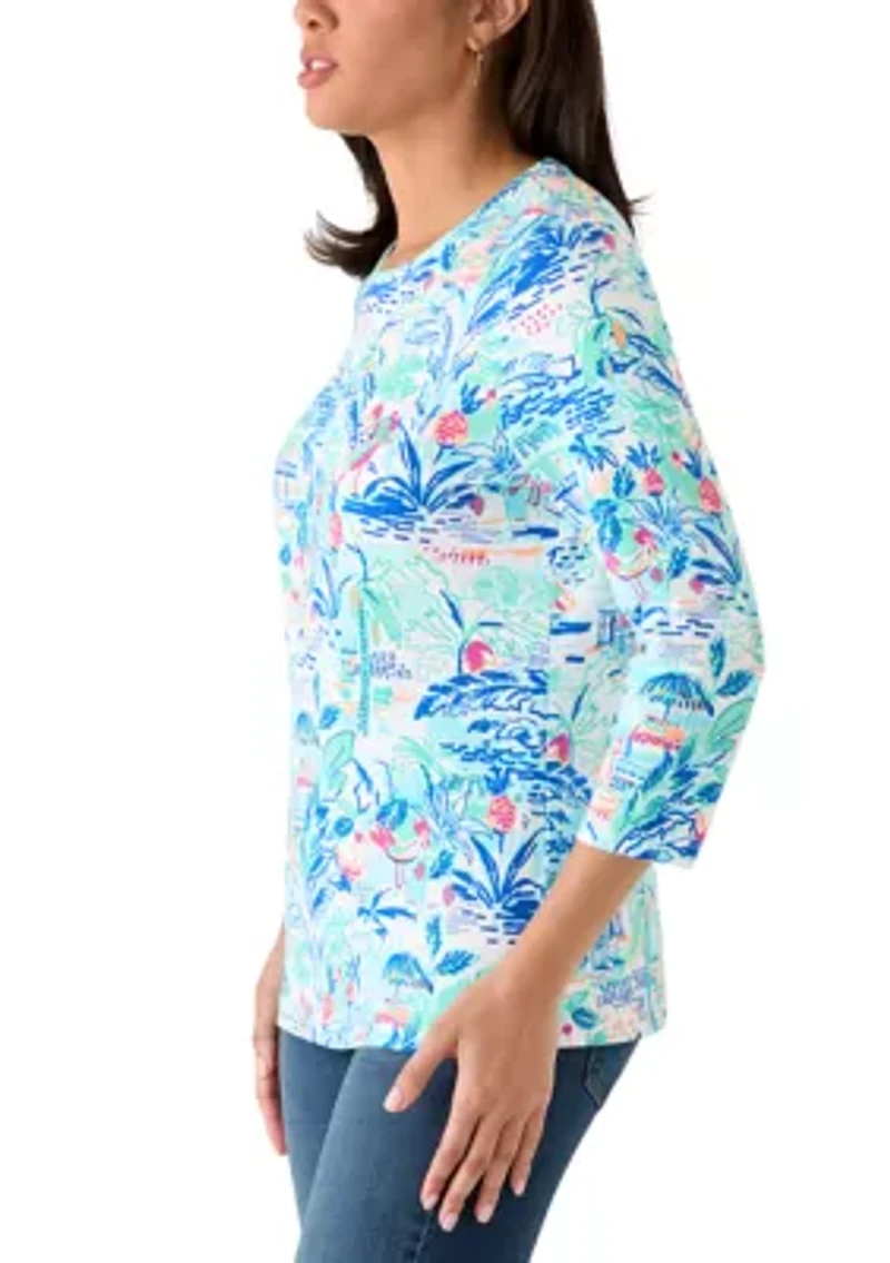 Women's 3/4 Sleeve Print Shirt