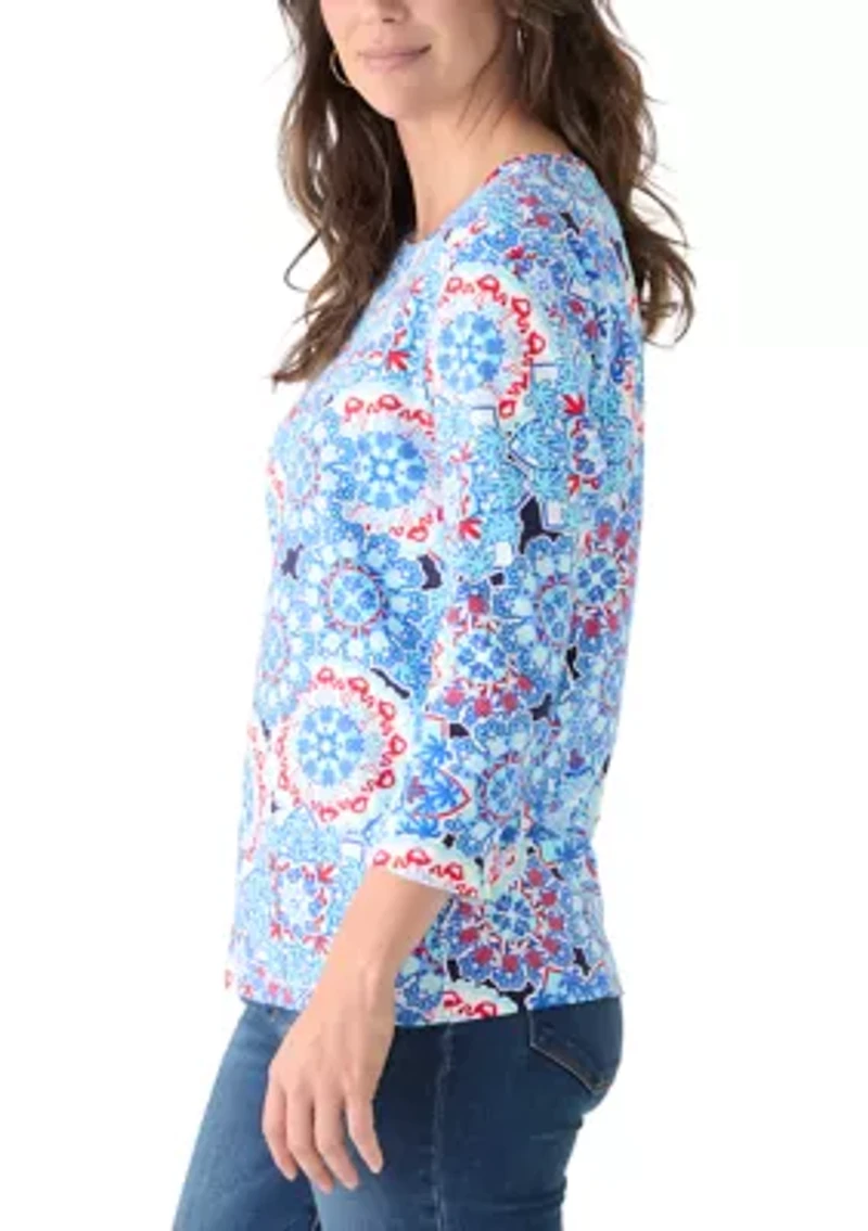 Women's 3/4 Sleeve Print Shirt