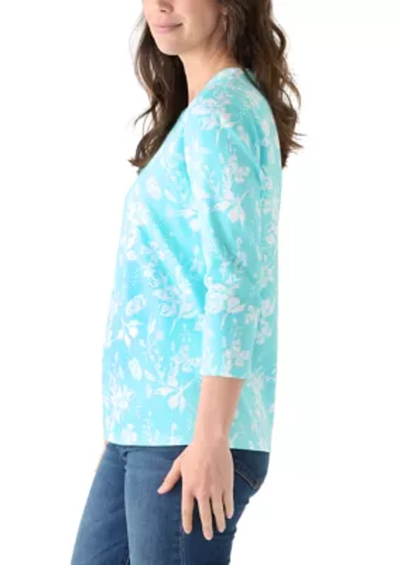 Women's 3/4 Sleeve Print Shirt