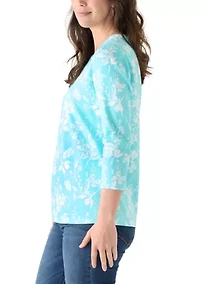 Women's 3/4 Sleeve Print Shirt