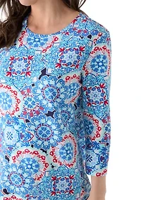 Women's 3/4 Sleeve Print Shirt