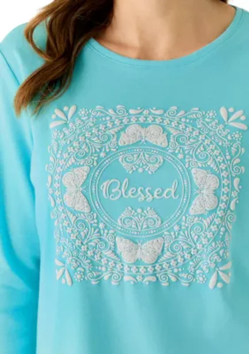 Women's 3/4 Sleeve Crew Neck Graphic T-Shirt