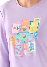 Women's Three-Quarter Sleeve Crew Neck Heather Graphic T-Shirt