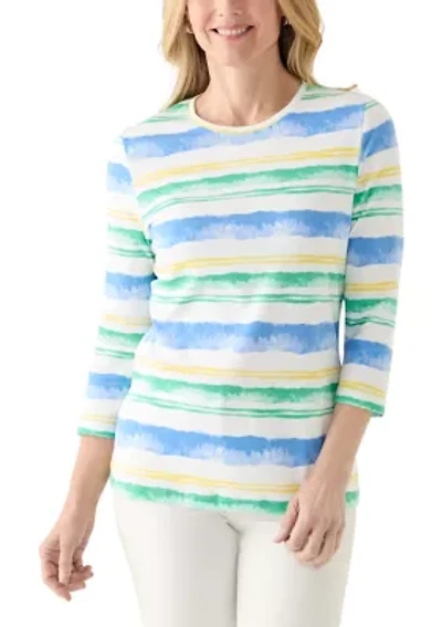 Women's 3/4 Sleeve Striped Shirt