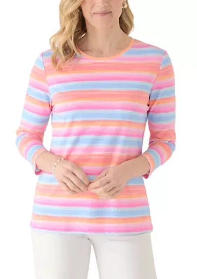 Women's 3/4 Sleeve Striped Shirt