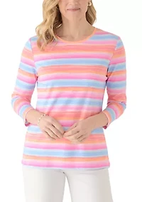 Women's 3/4 Sleeve Striped Shirt