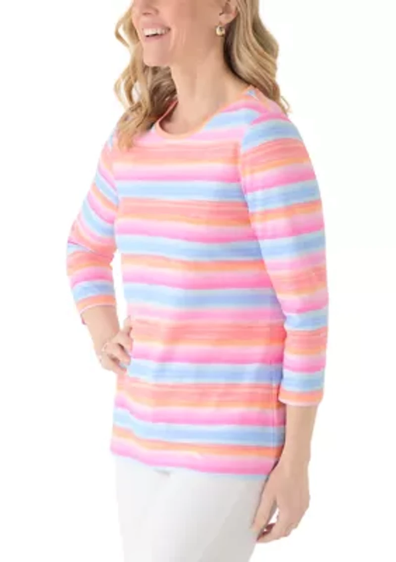 Women's 3/4 Sleeve Striped Shirt