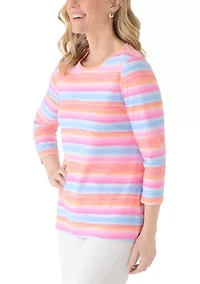 Women's 3/4 Sleeve Striped Shirt