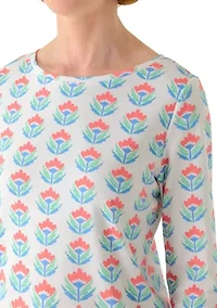 Women's 3/4 Sleeve Tunic with Tab Boarder