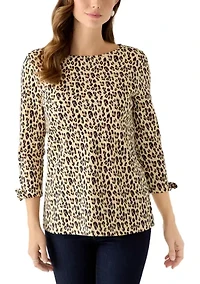 Women's Tie Sleeve Print Shirt