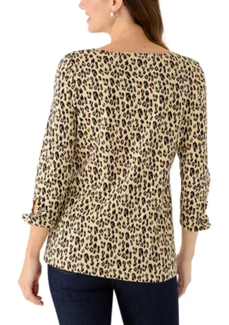 Women's Tie Sleeve Print Shirt