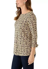 Women's Tie Sleeve Print Shirt