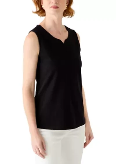 Women's Sleeveless Split Neck Tank