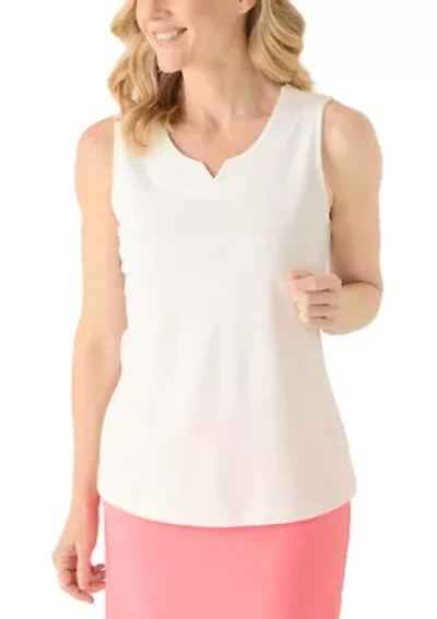 Women's Sleeveless Split Neck Tank