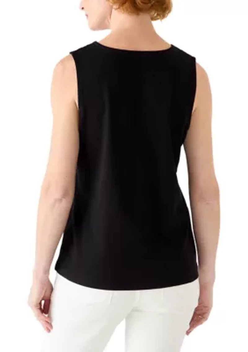 Women's Sleeveless Split Neck Tank