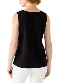 Women's Sleeveless Split Neck Tank