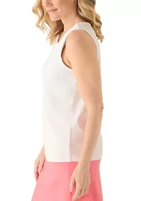 Women's Sleeveless Split Neck Tank