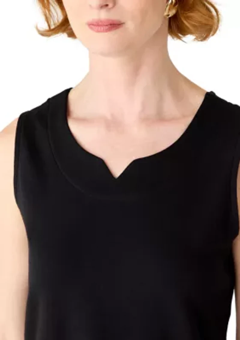 Women's Sleeveless Split Neck Tank