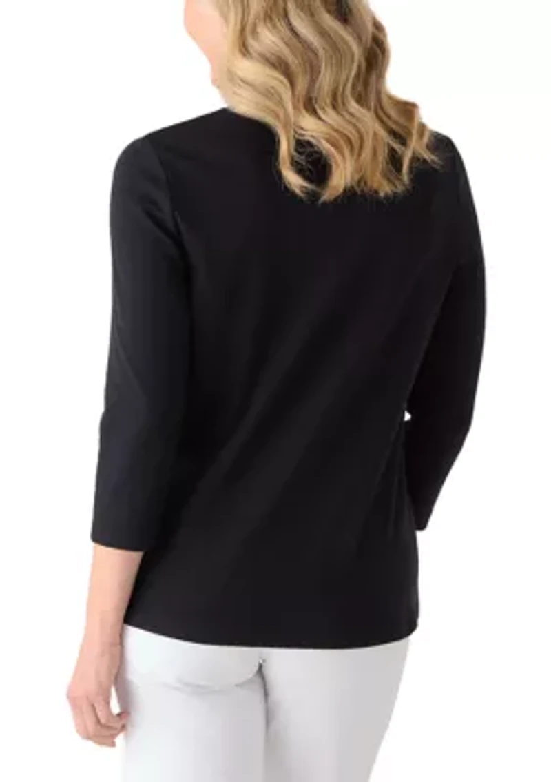 Women's Three-Quarter Sleeve Crew Neck T-Shirt