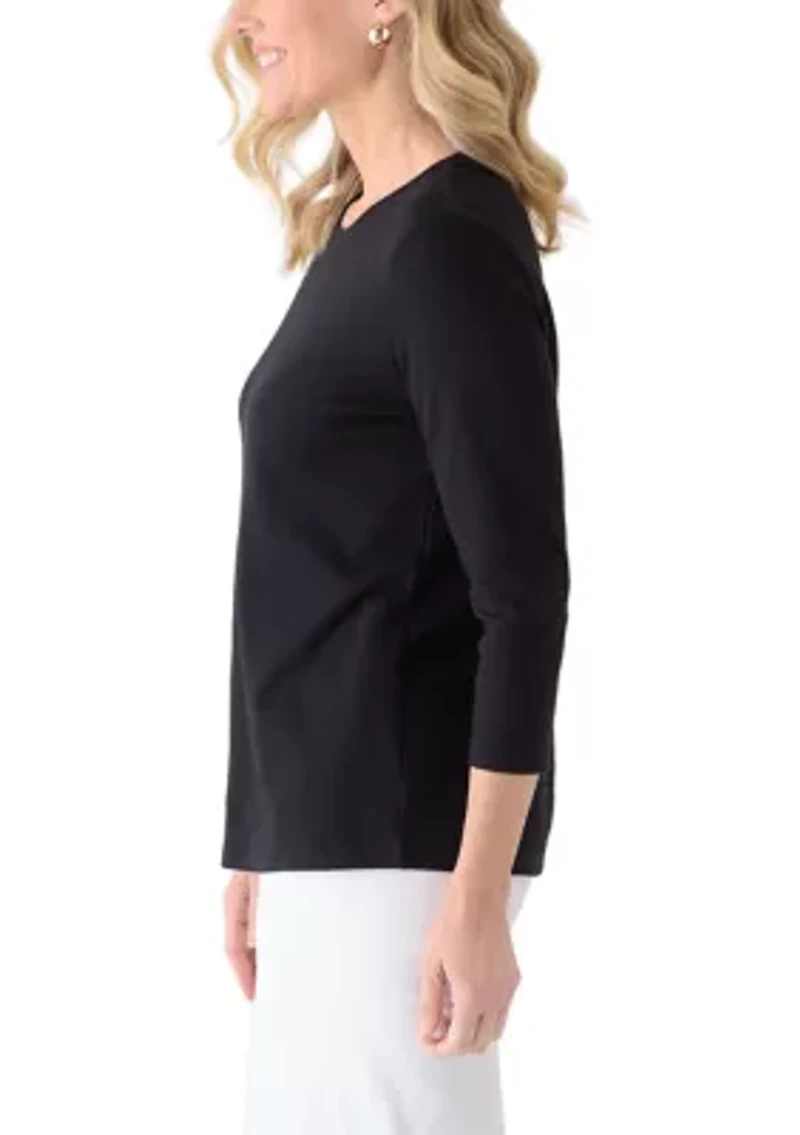 Women's Three-Quarter Sleeve Crew Neck T-Shirt