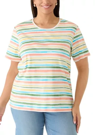 Plus Print Striped Shirt
