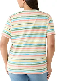 Plus Print Striped Shirt