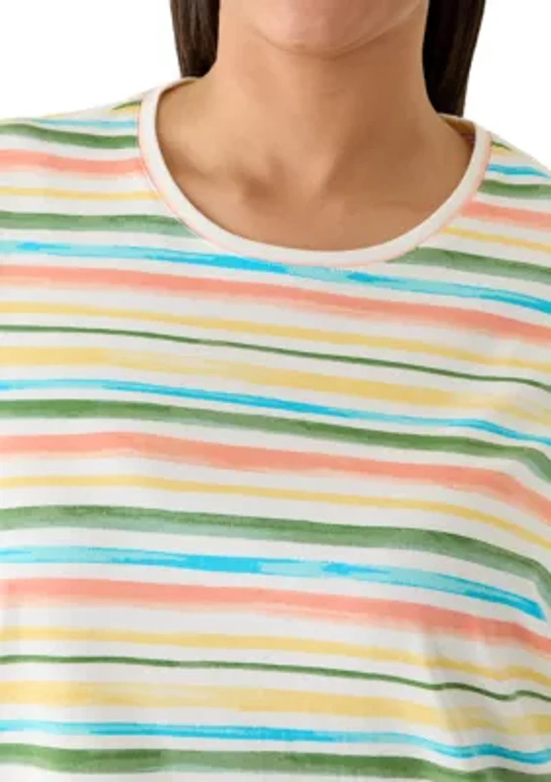 Plus Print Striped Shirt