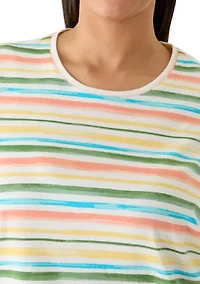 Plus Print Striped Shirt