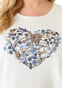 Plus 3/4 Sleeve Graphic Shirt