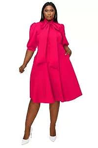 Plus Carina Donna Flare Dress w/ Pockets