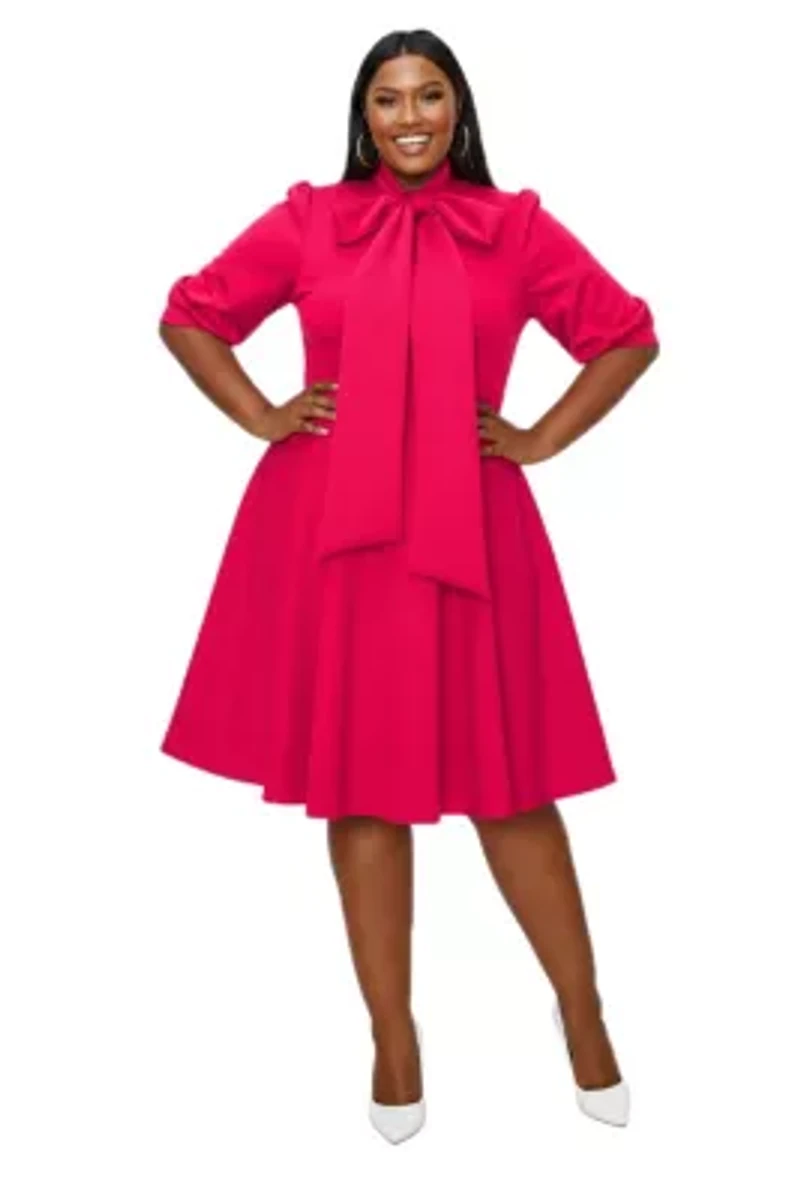 Plus Carina Donna Flare Dress w/ Pockets