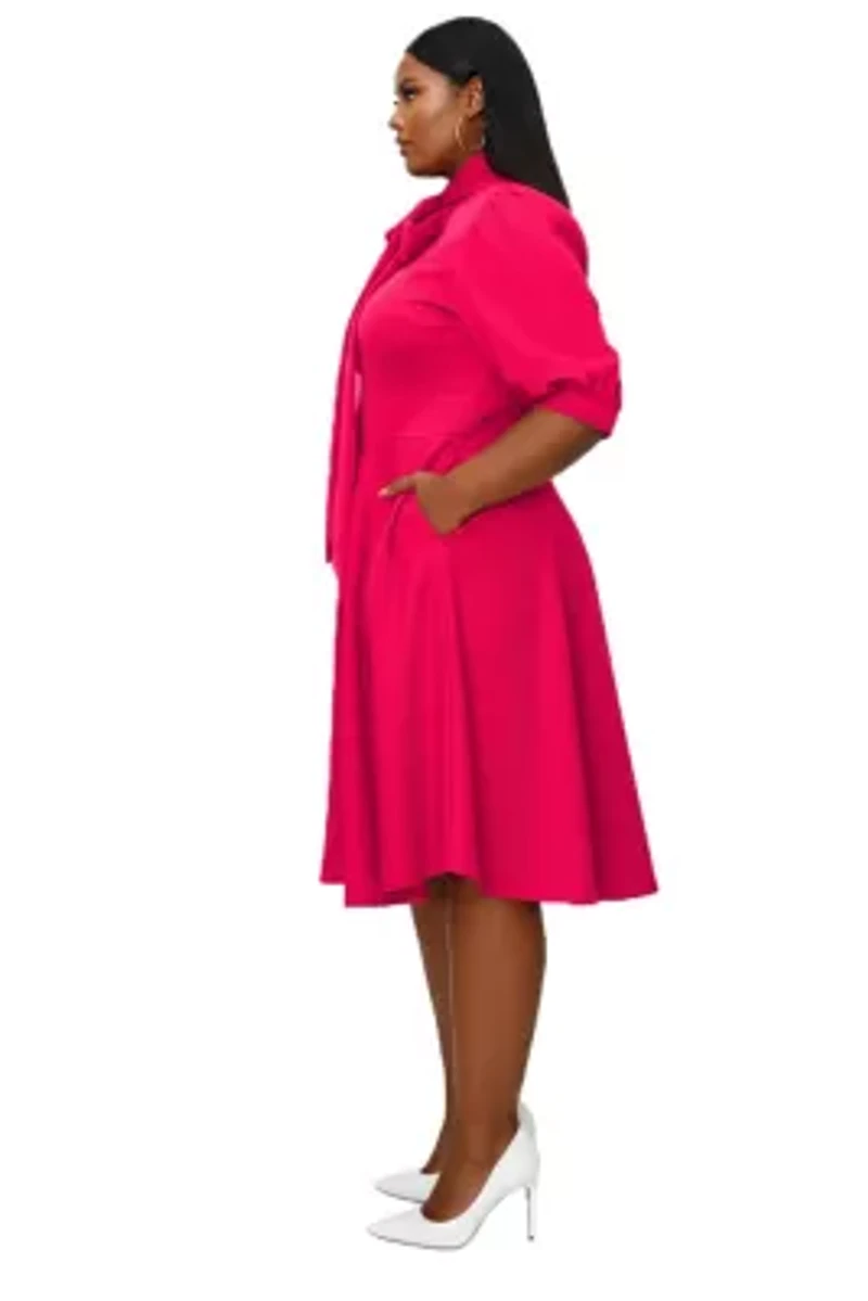 Plus Carina Donna Flare Dress w/ Pockets